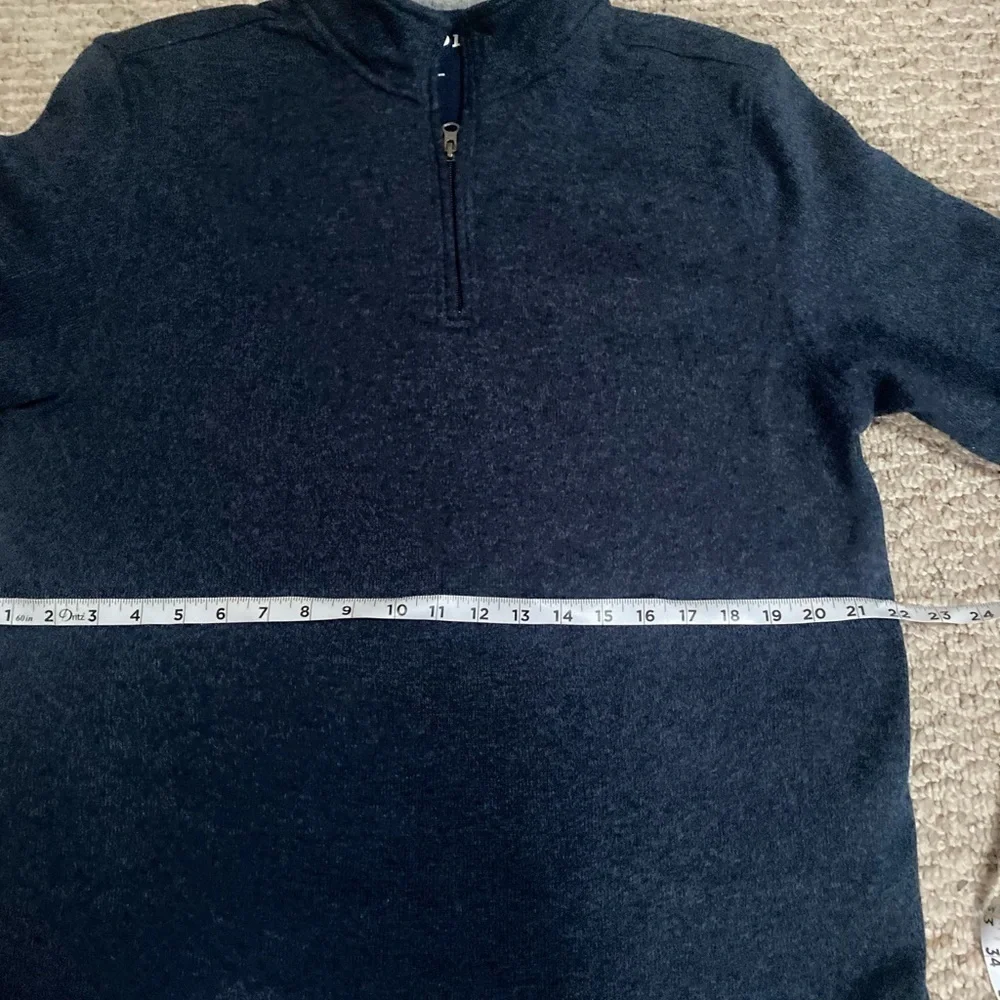 IZOD 1/2 ZIP SWEATER MARBLED NAVY KNIT PULLOVER SWEATER Sz Large